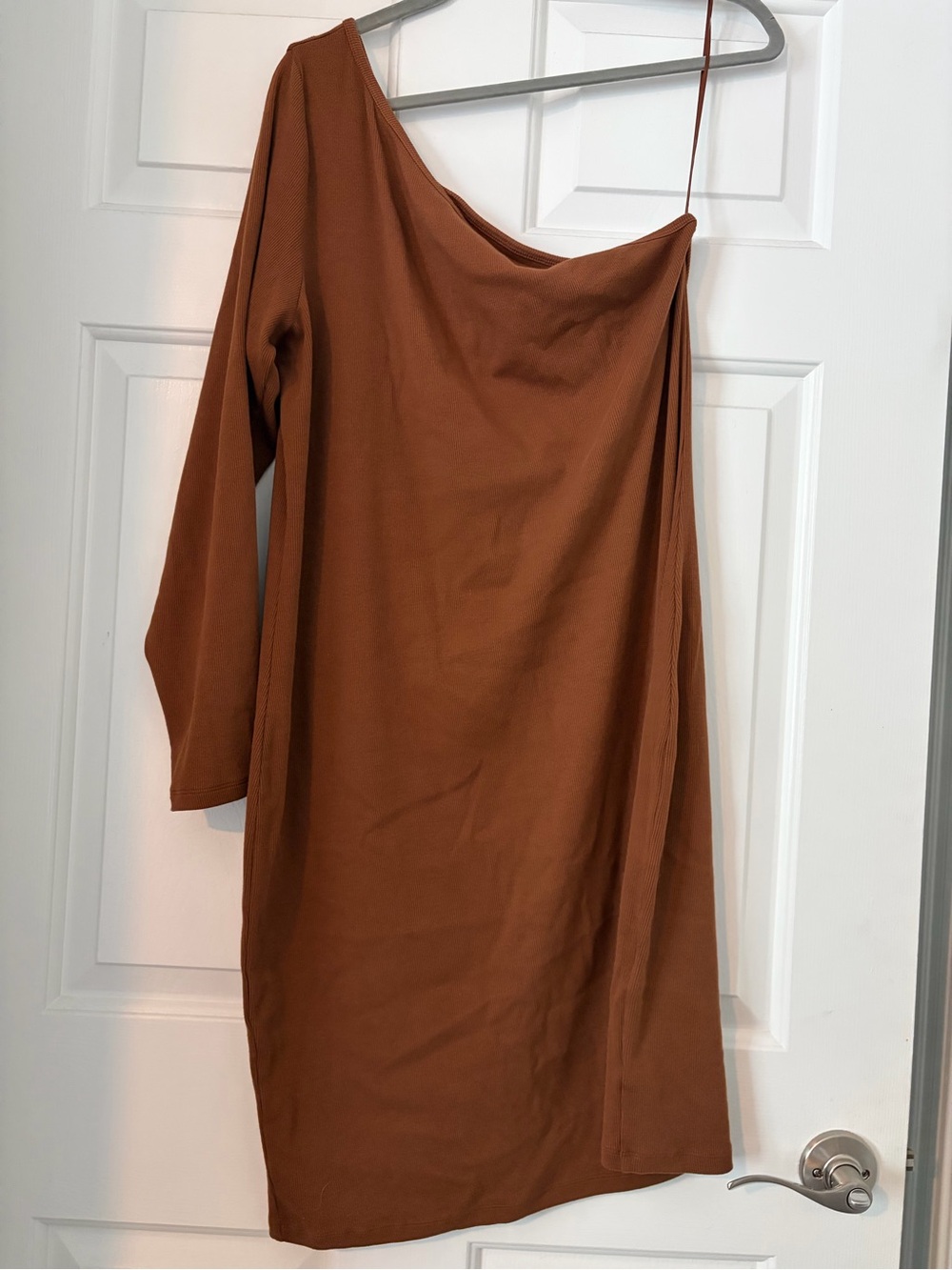 Old Navy One-Shoulder Dress in Chestnut Brown